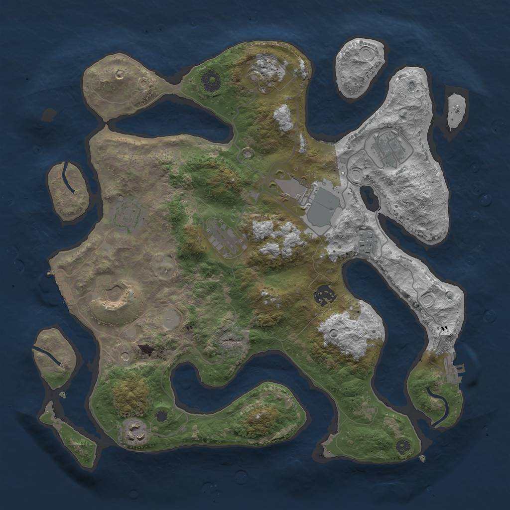 Rust Map: Procedural Map, Size: 3700, Seed: 1567018578, 17 Monuments