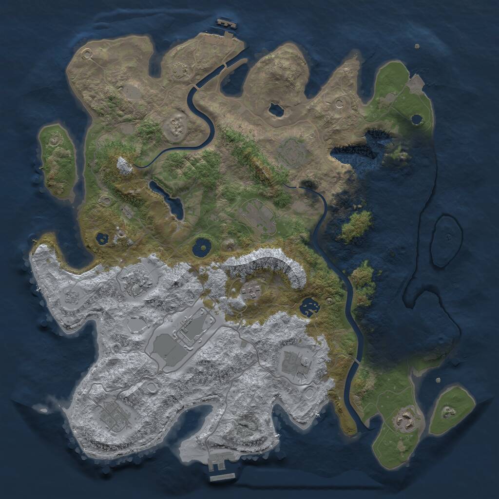 Rust Map: Procedural Map, Size: 4000, Seed: 4204250, 15 Monuments