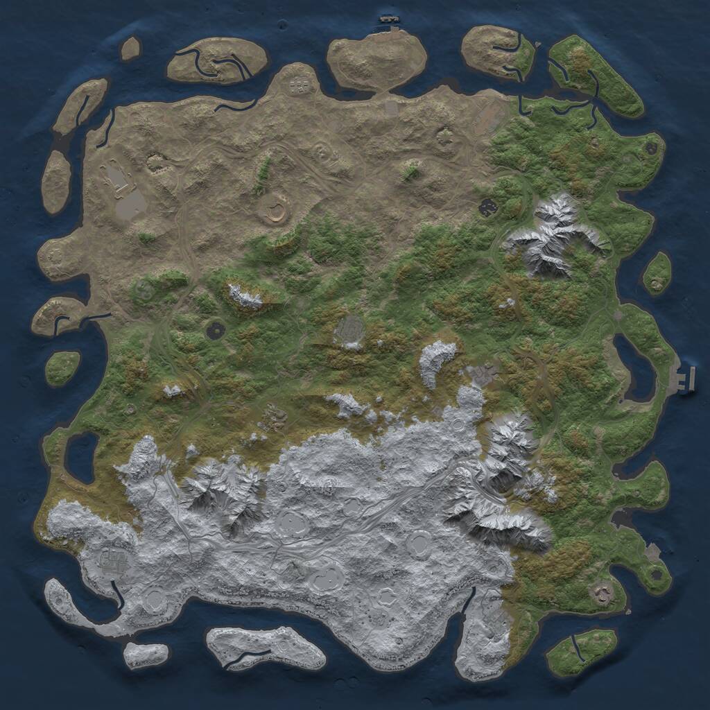 Rust Map: Procedural Map, Size: 6000, Seed: 26, 17 Monuments