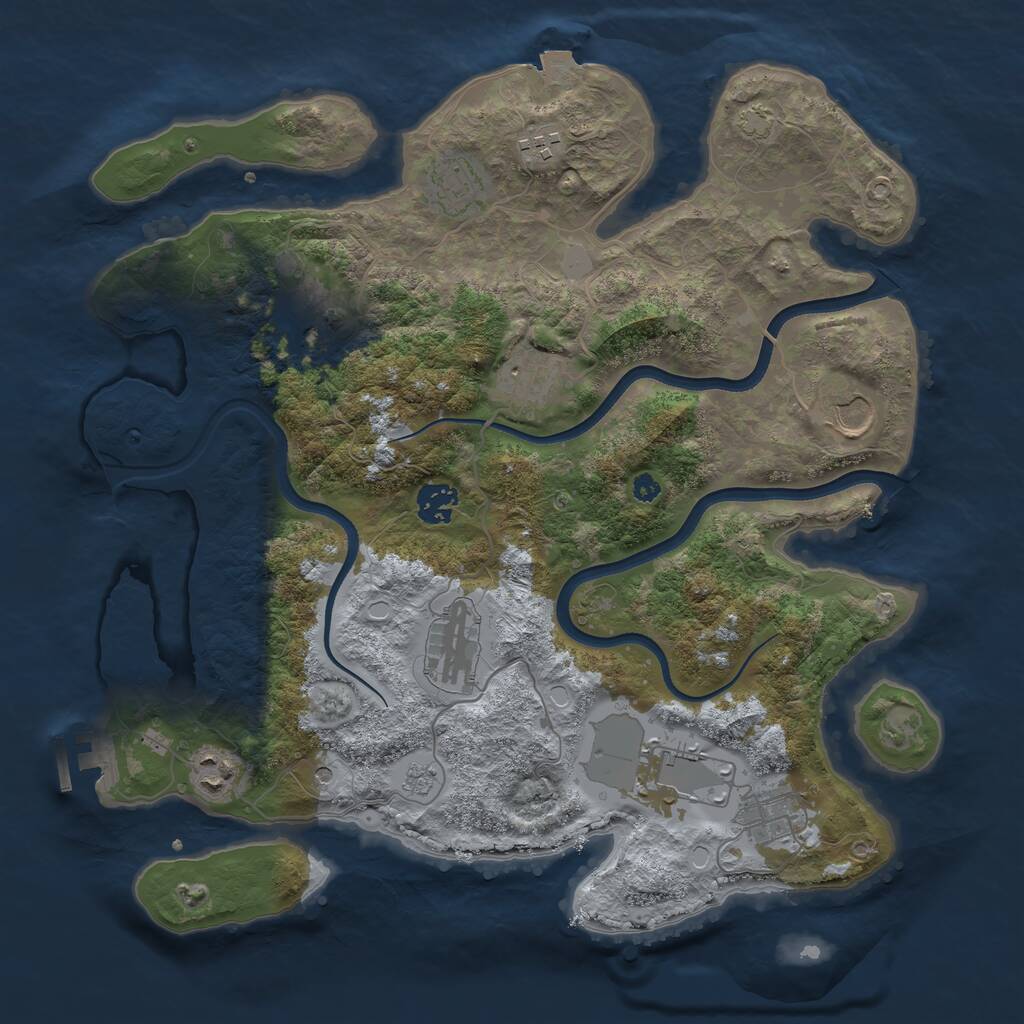 Rust Map: Procedural Map, Size: 3700, Seed: 138917164, 15 Monuments