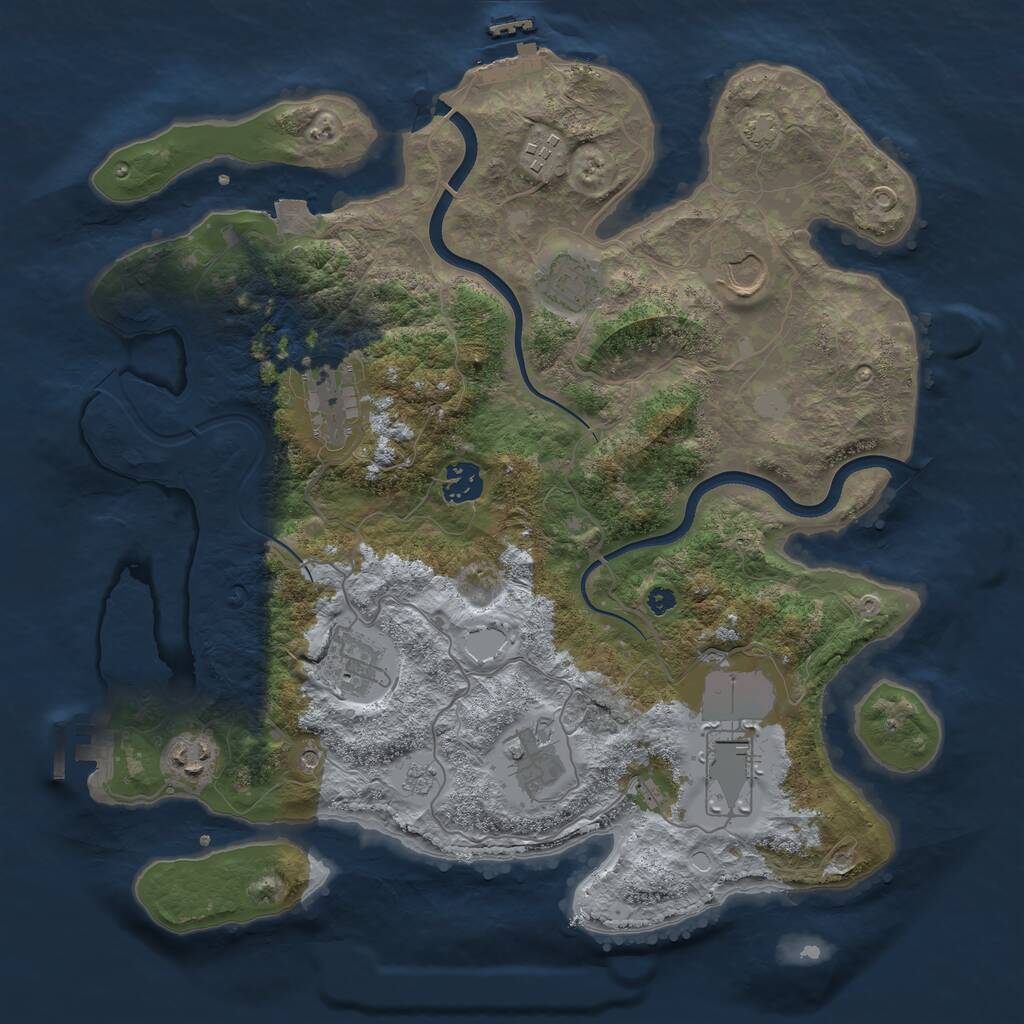 Rust Map: Procedural Map, Size: 3700, Seed: 138917164, 15 Monuments