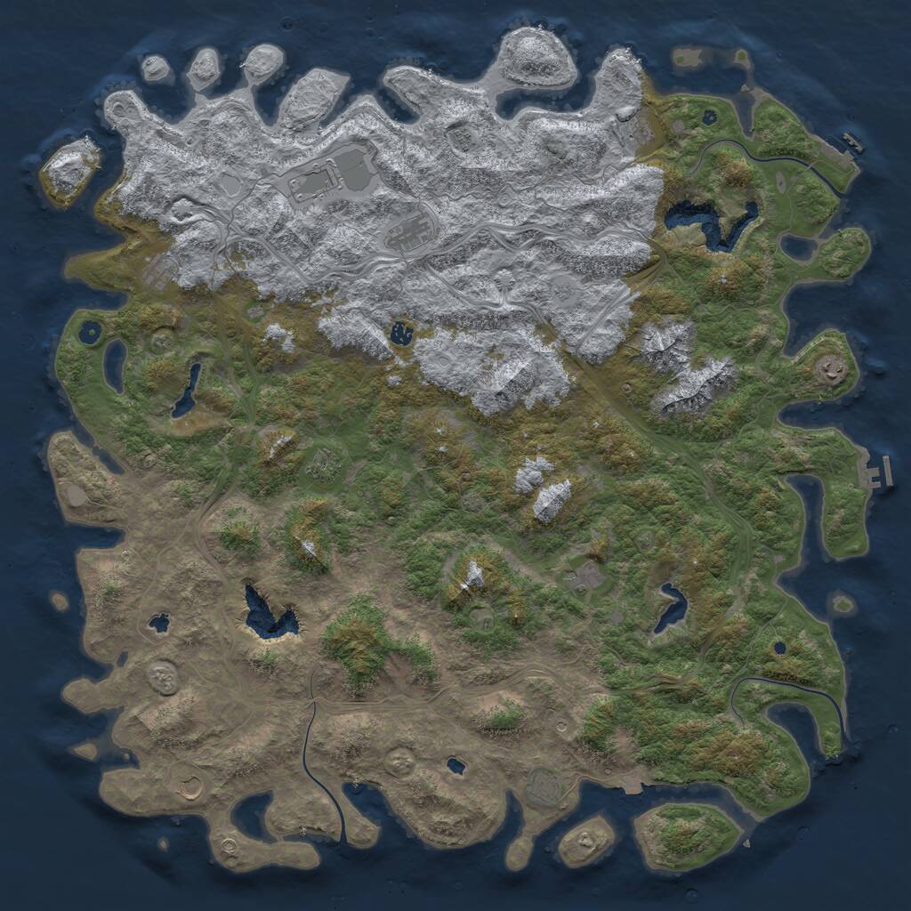 Rust Map: Procedural Map, Size: 6000, Seed: 1370, 17 Monuments