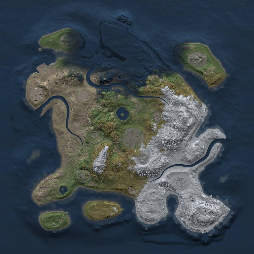 Rust Map: Procedural Map, Size: 3000, Seed: 68178143, 7 Monuments