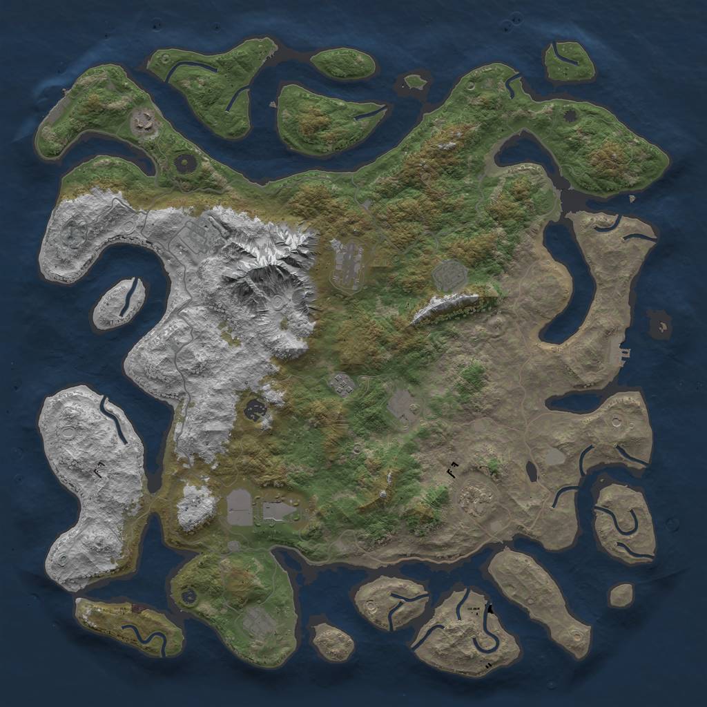 Rust Map: Procedural Map, Size: 5000, Seed: 561661515, 18 Monuments