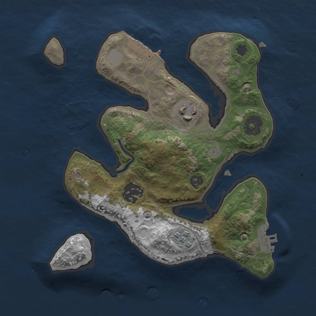 Rust Map: Procedural Map, Size: 2400, Seed: 6738, 10 Monuments