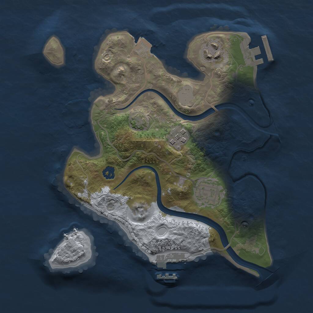 Rust Map: Procedural Map, Size: 2400, Seed: 6738, 7 Monuments