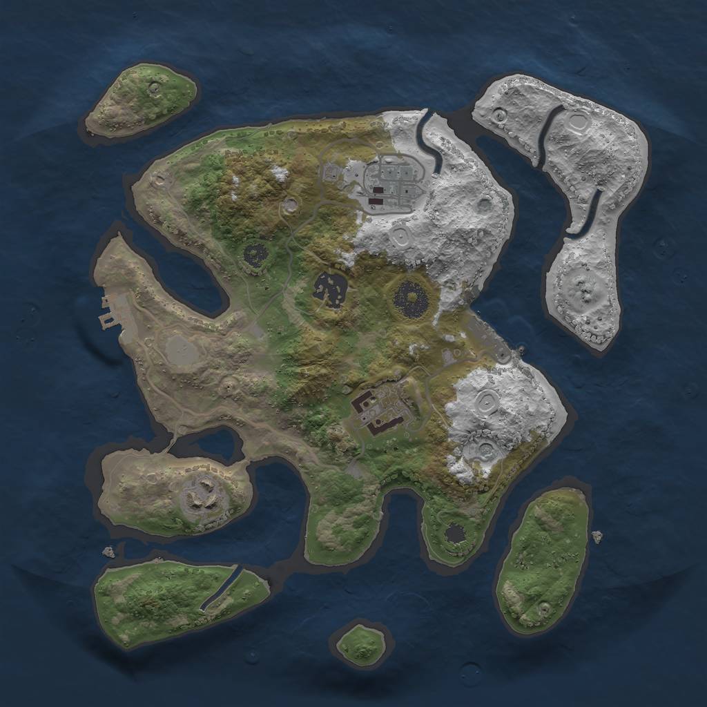 Rust Map: Procedural Map, Size: 3000, Seed: 153024248, 12 Monuments