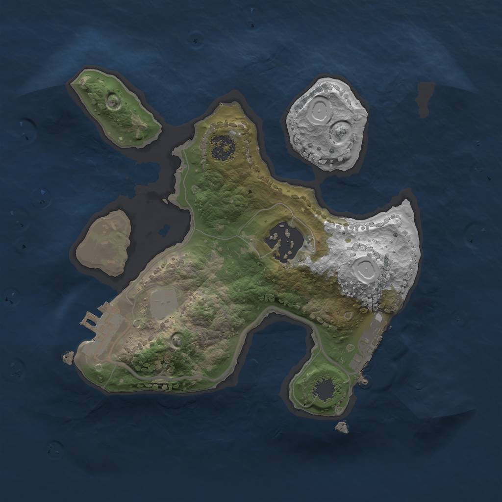 Rust Map: Procedural Map, Size: 2000, Seed: 22975, 8 Monuments