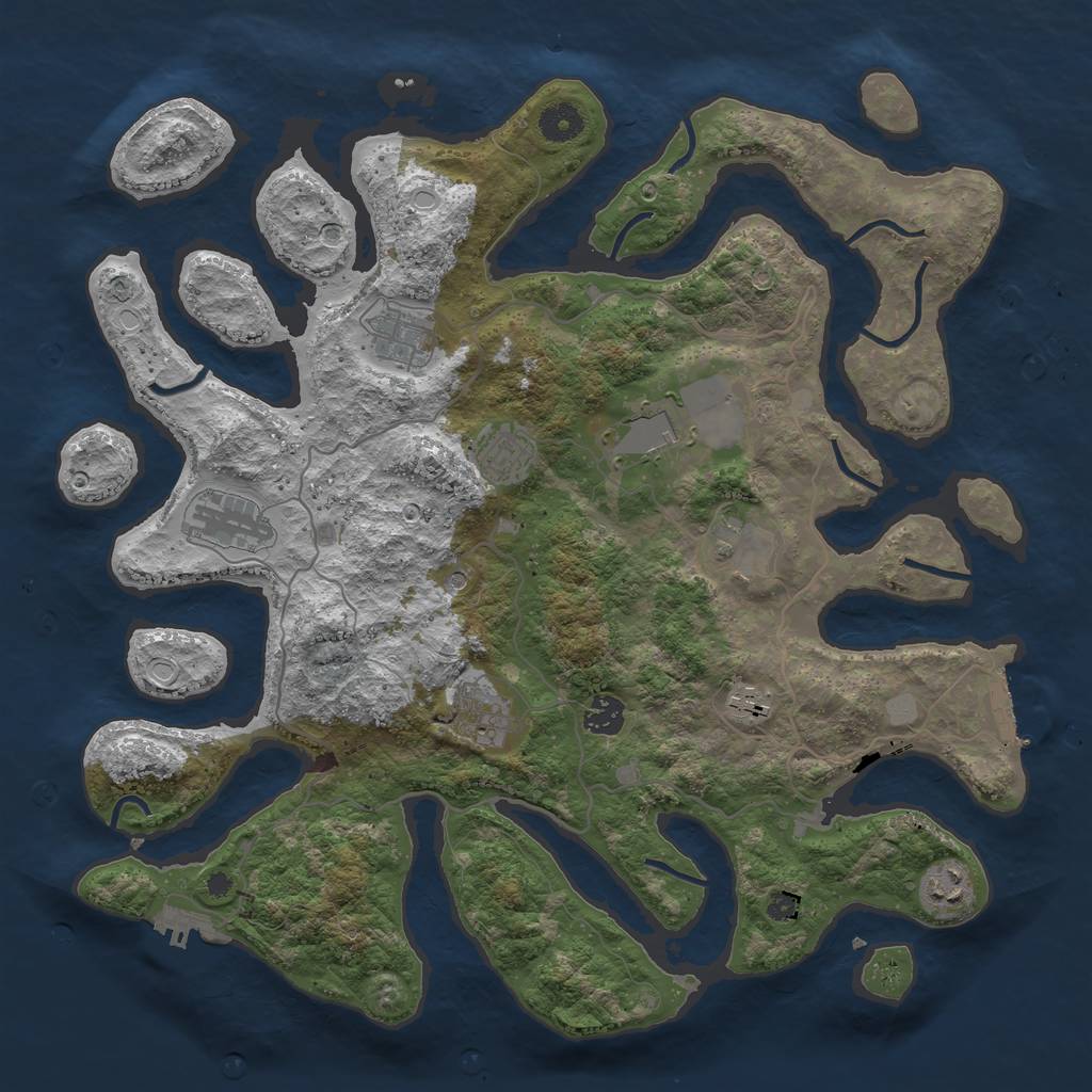 Rust Map: Procedural Map, Size: 4000, Seed: 1774, 17 Monuments