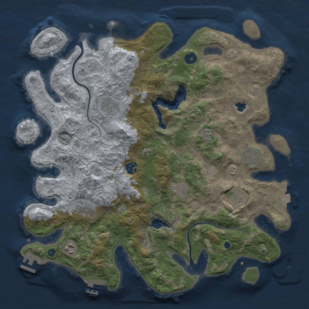 Rust Map: Procedural Map, Size: 4000, Seed: 1774, 14 Monuments