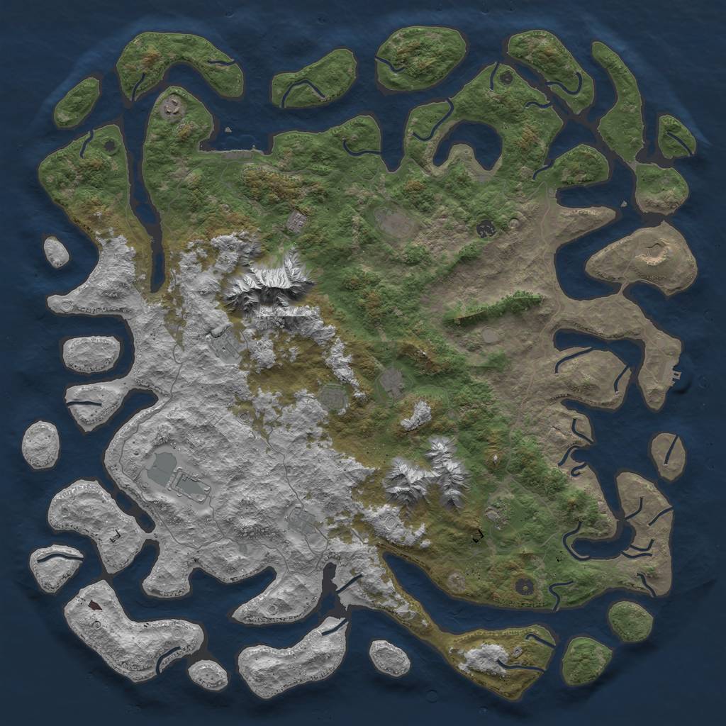 Rust Map: Procedural Map, Size: 6000, Seed: 2147483646, 19 Monuments