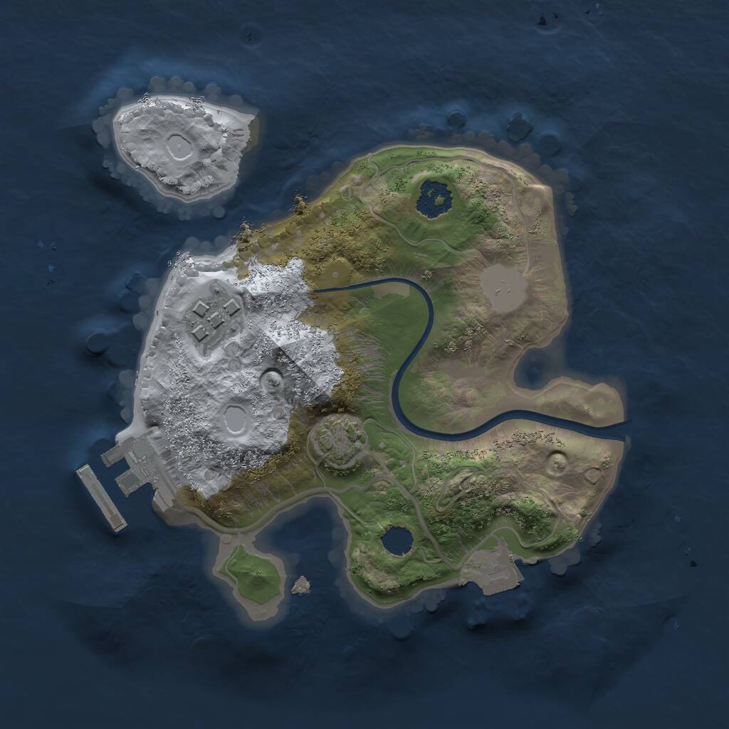 Rust Map: Procedural Map, Size: 2000, Seed: 1234569, 4 Monuments