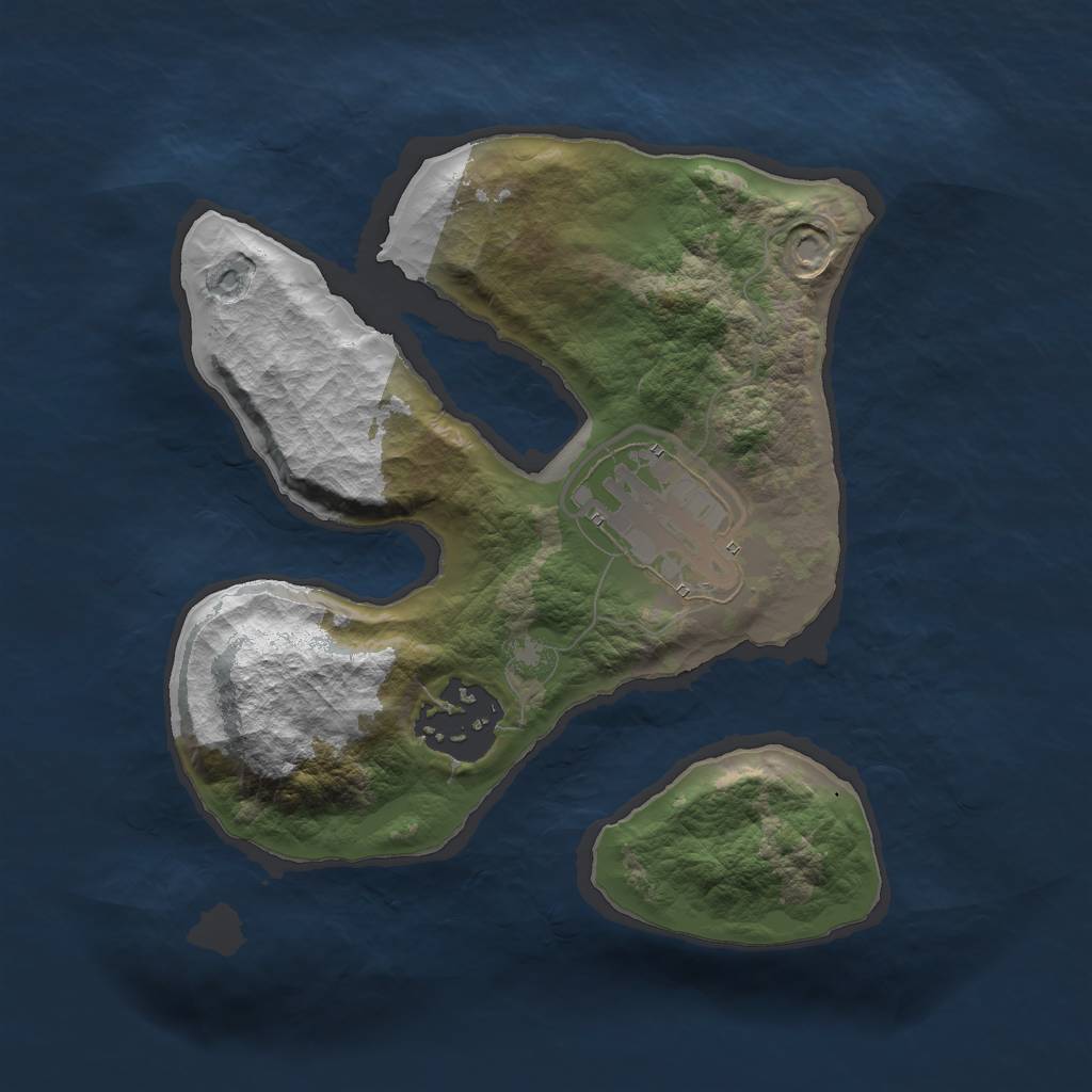 Rust Map: Barren, Size: 2000, Seed: 12, 4 Monuments