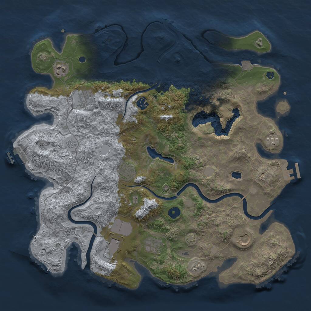 Rust Map: Procedural Map, Size: 4000, Seed: 1423312822, 14 Monuments