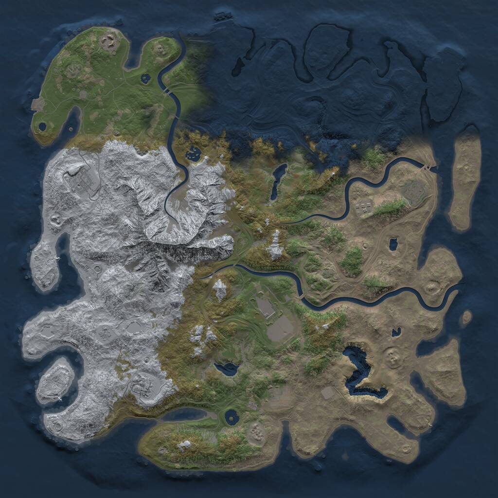 Rust Map: Procedural Map, Size: 5000, Seed: 15750, 14 Monuments
