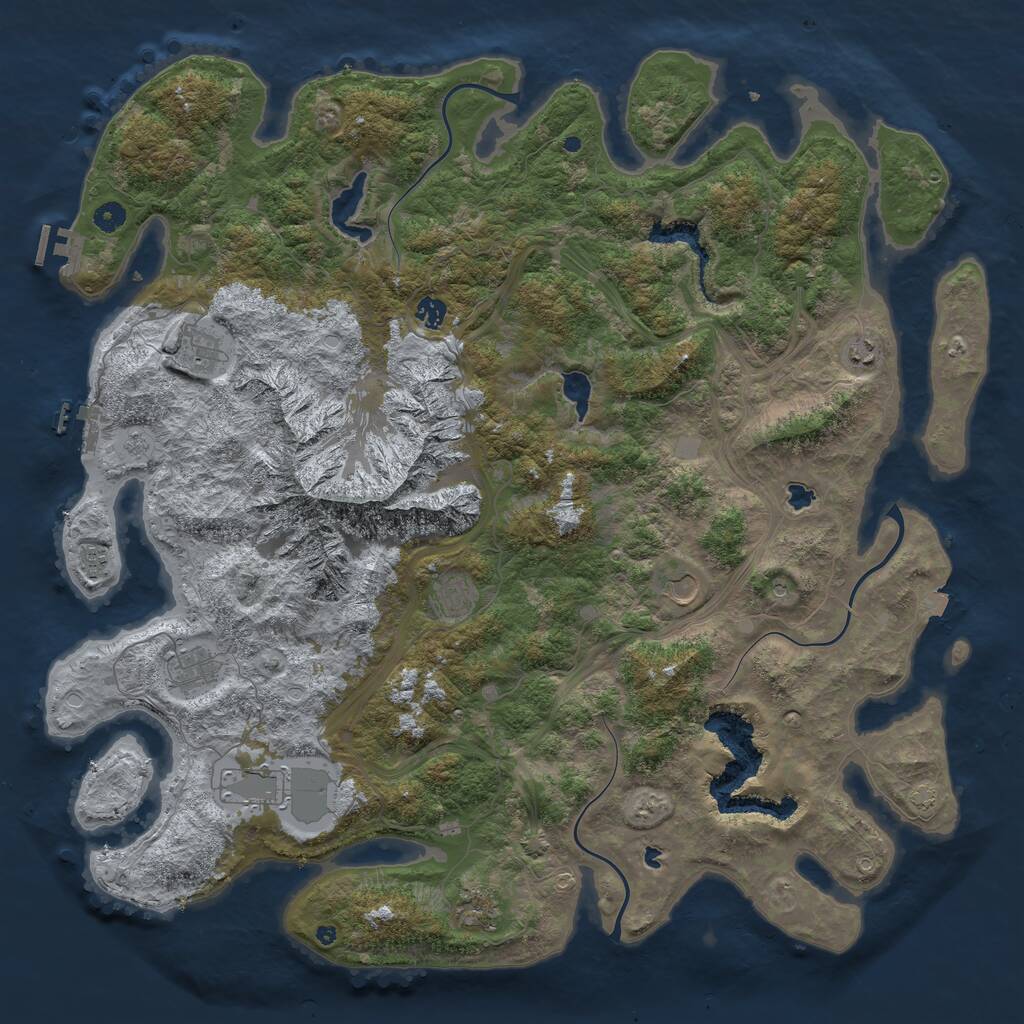 Rust Map: Procedural Map, Size: 5000, Seed: 15750, 15 Monuments