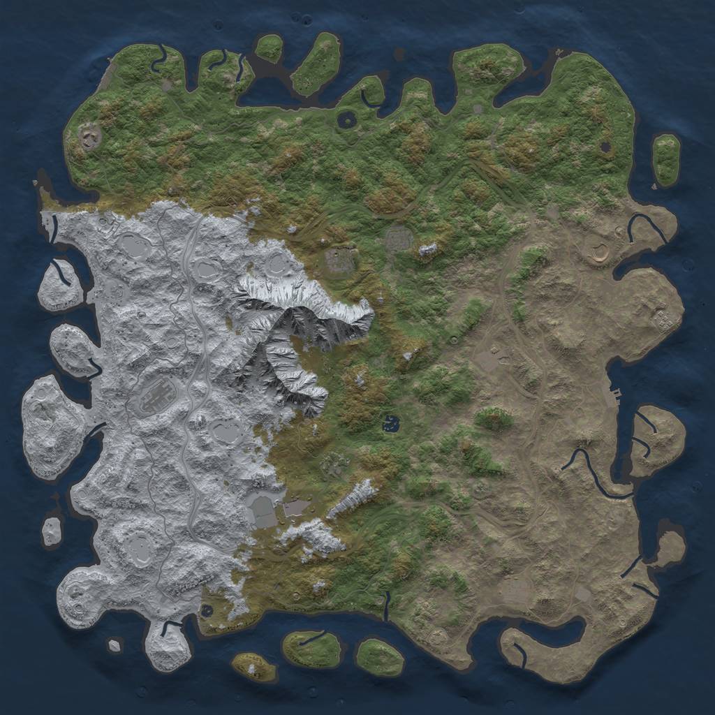 Rust Map: Procedural Map, Size: 6000, Seed: 31, 19 Monuments