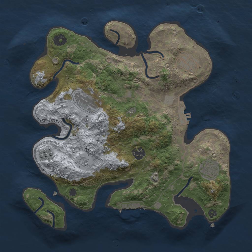 Rust Map: Procedural Map, Size: 3000, Seed: 1646543076, 12 Monuments