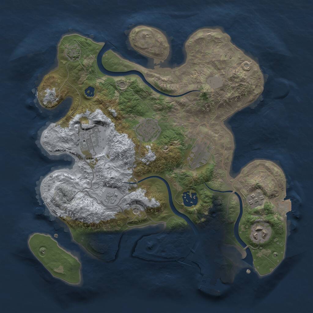 Rust Map: Procedural Map, Size: 3000, Seed: 1646543076, 11 Monuments