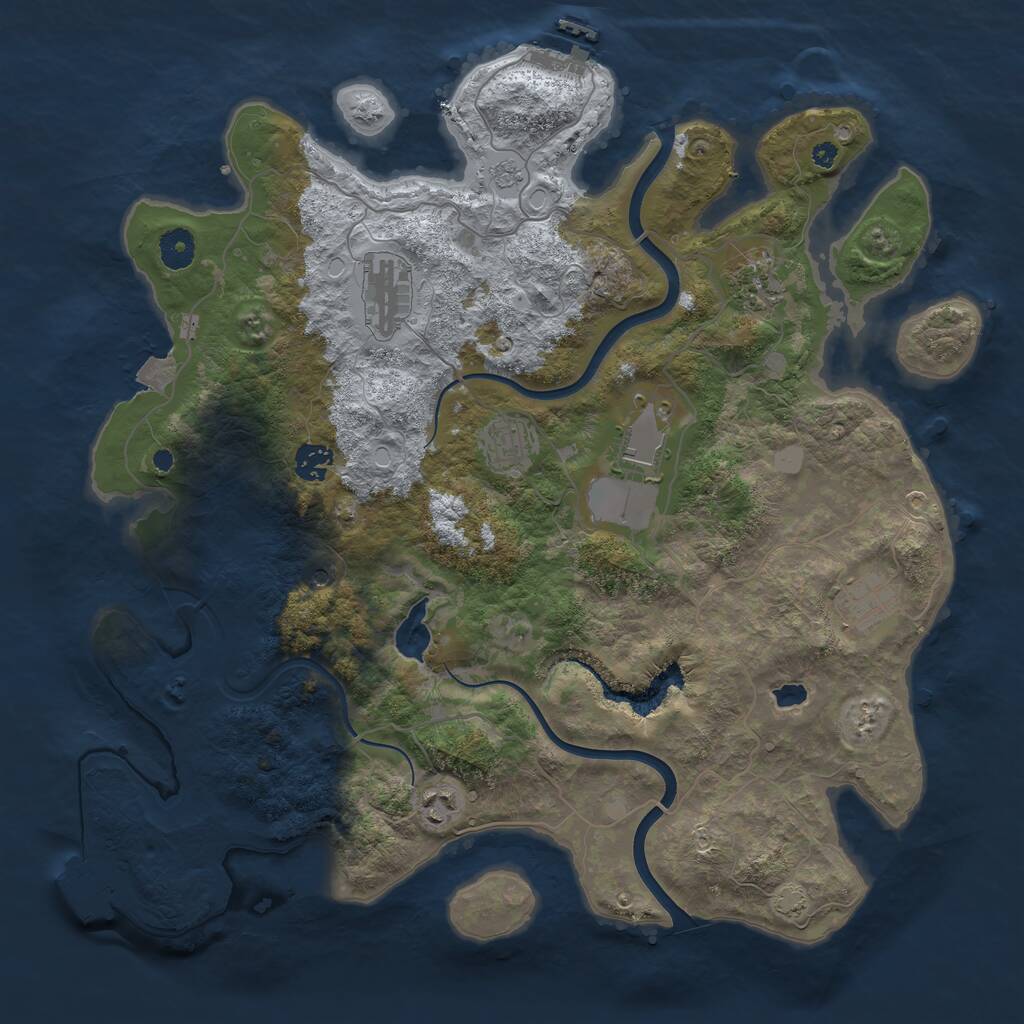 Rust Map: Procedural Map, Size: 4000, Seed: 155388799, 13 Monuments