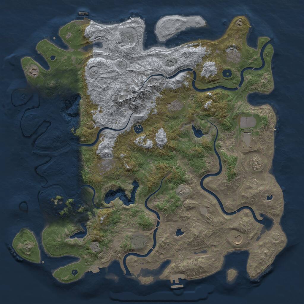 Rust Map: Procedural Map, Size: 5000, Seed: 17051986, 17 Monuments