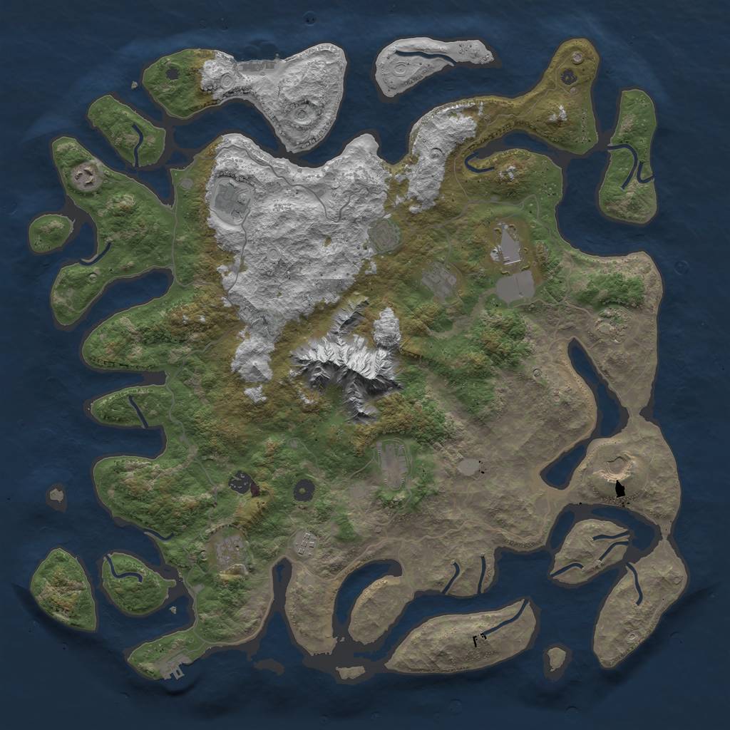 Rust Map: Procedural Map, Size: 5000, Seed: 17051986, 19 Monuments