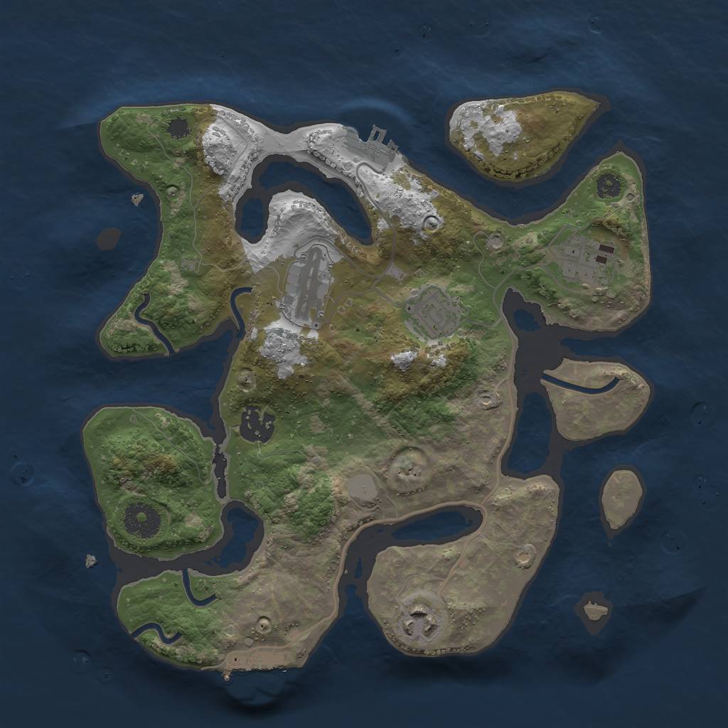 Rust Map: Procedural Map, Size: 3000, Seed: 767528684, 12 Monuments