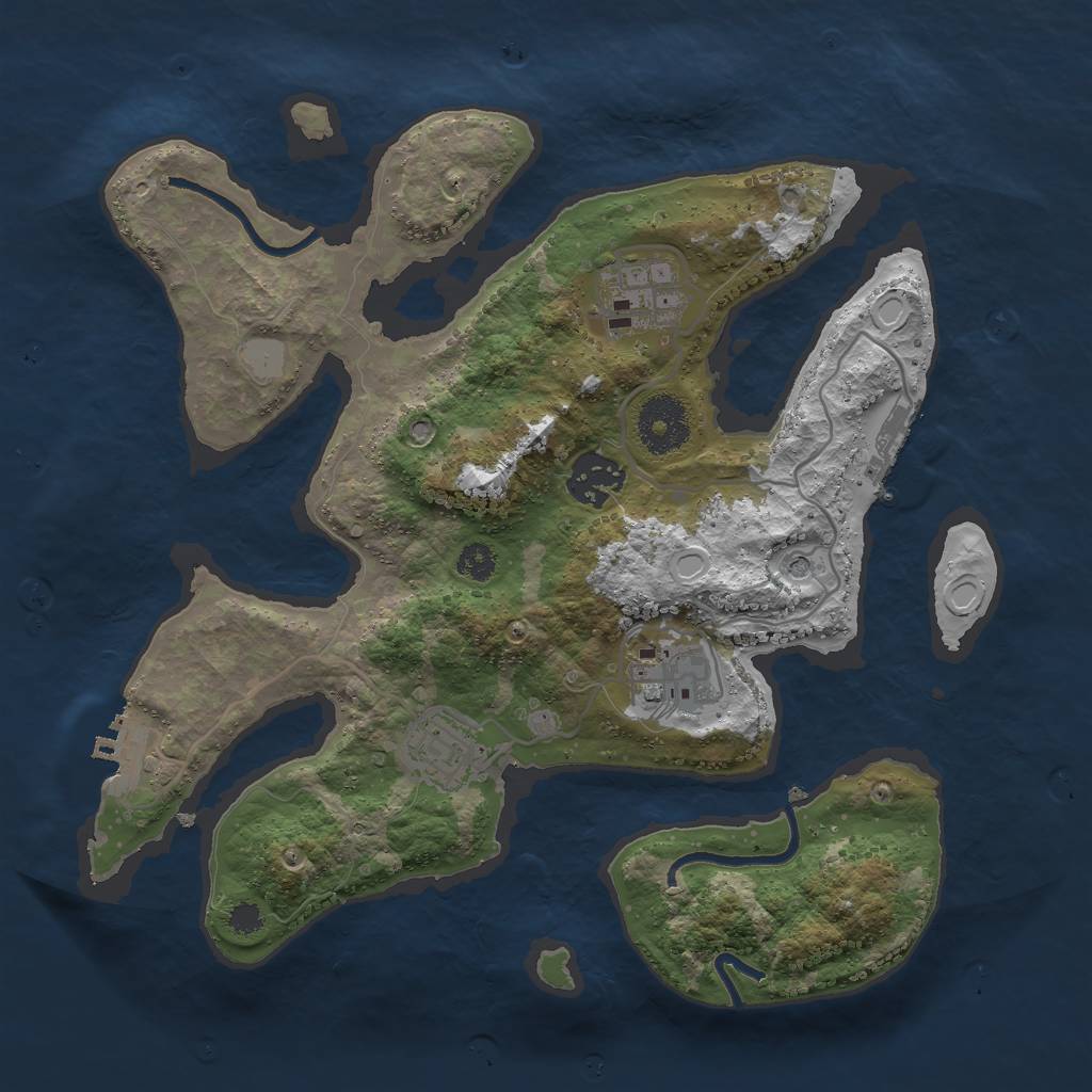 Rust Map: Procedural Map, Size: 3000, Seed: 28127071, 12 Monuments