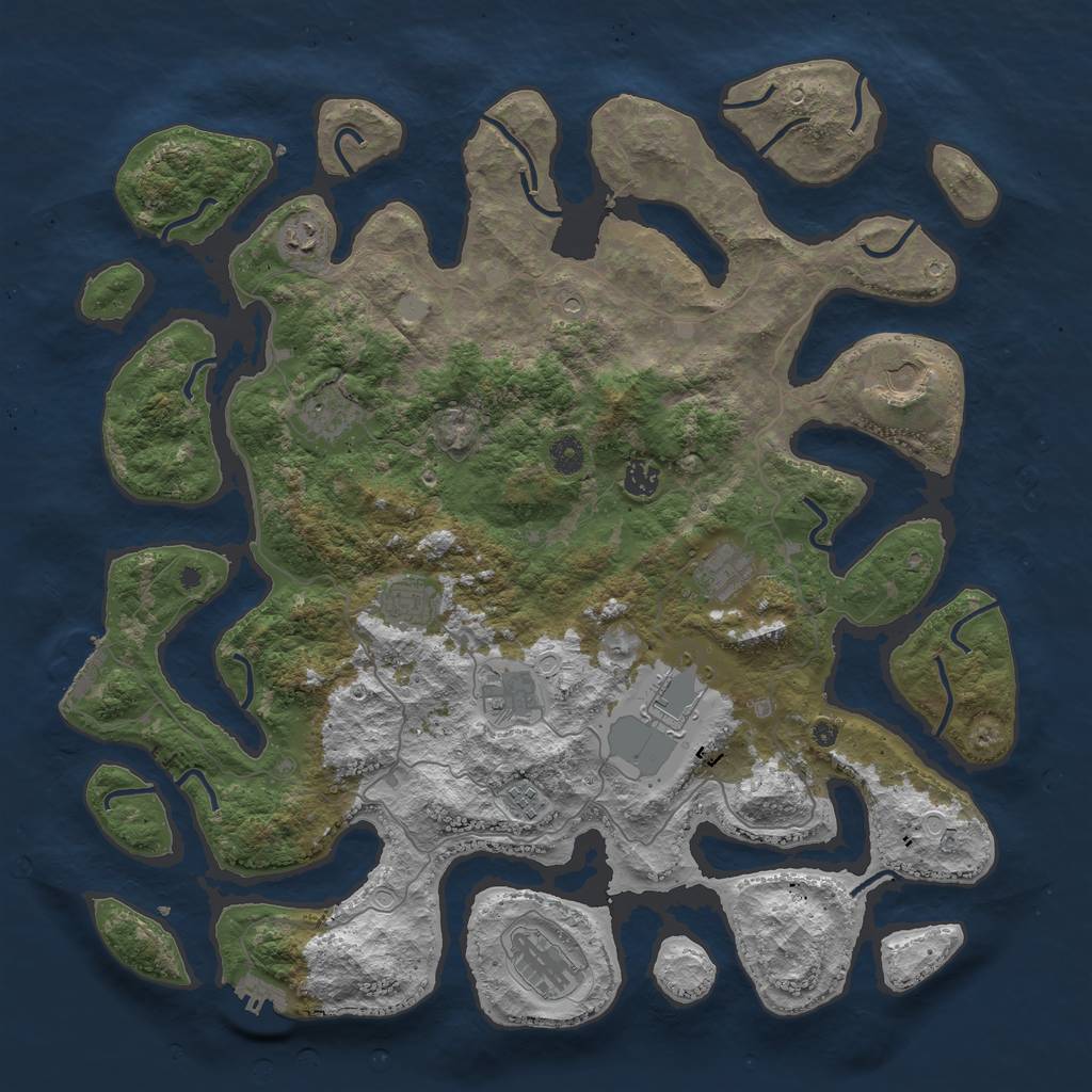 Rust Map: Procedural Map, Size: 4500, Seed: 211008, 18 Monuments