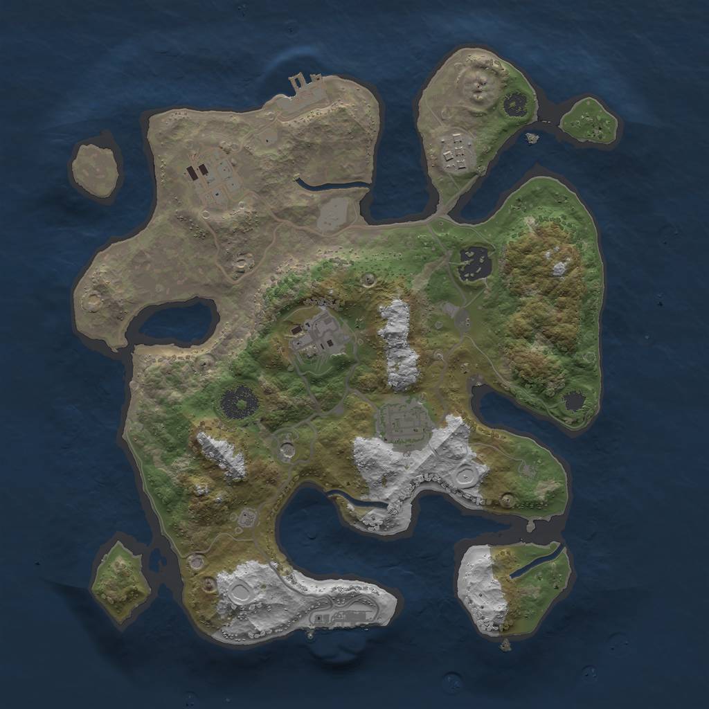 Rust Map: Procedural Map, Size: 3000, Seed: 178085035, 13 Monuments