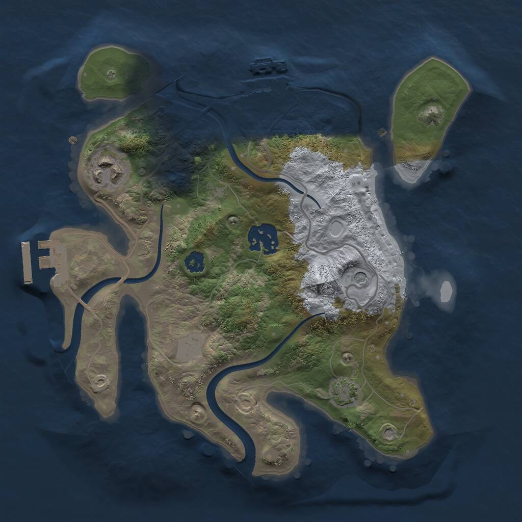 Rust Map: Procedural Map, Size: 2500, Seed: 957236741, 7 Monuments