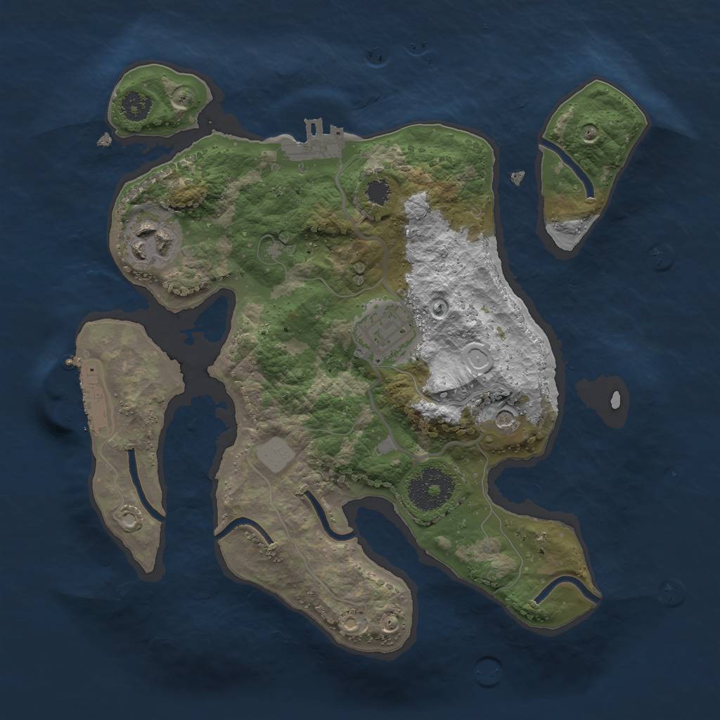 Rust Map: Procedural Map, Size: 2500, Seed: 957236741, 10 Monuments