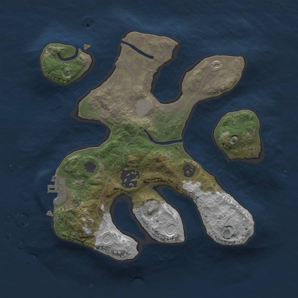 Rust Map: Procedural Map, Size: 2300, Seed: 77, 7 Monuments