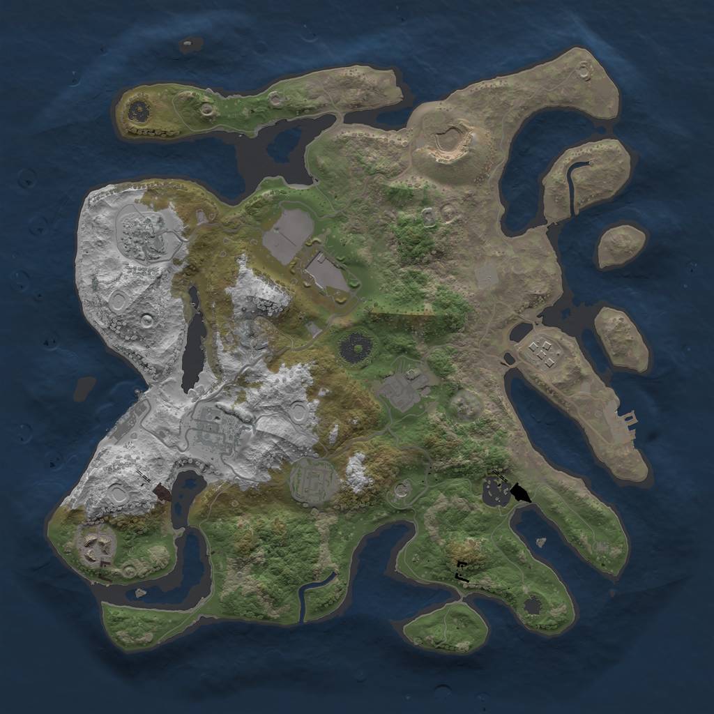 Rust Map: Procedural Map, Size: 3500, Seed: 1971713478, 17 Monuments