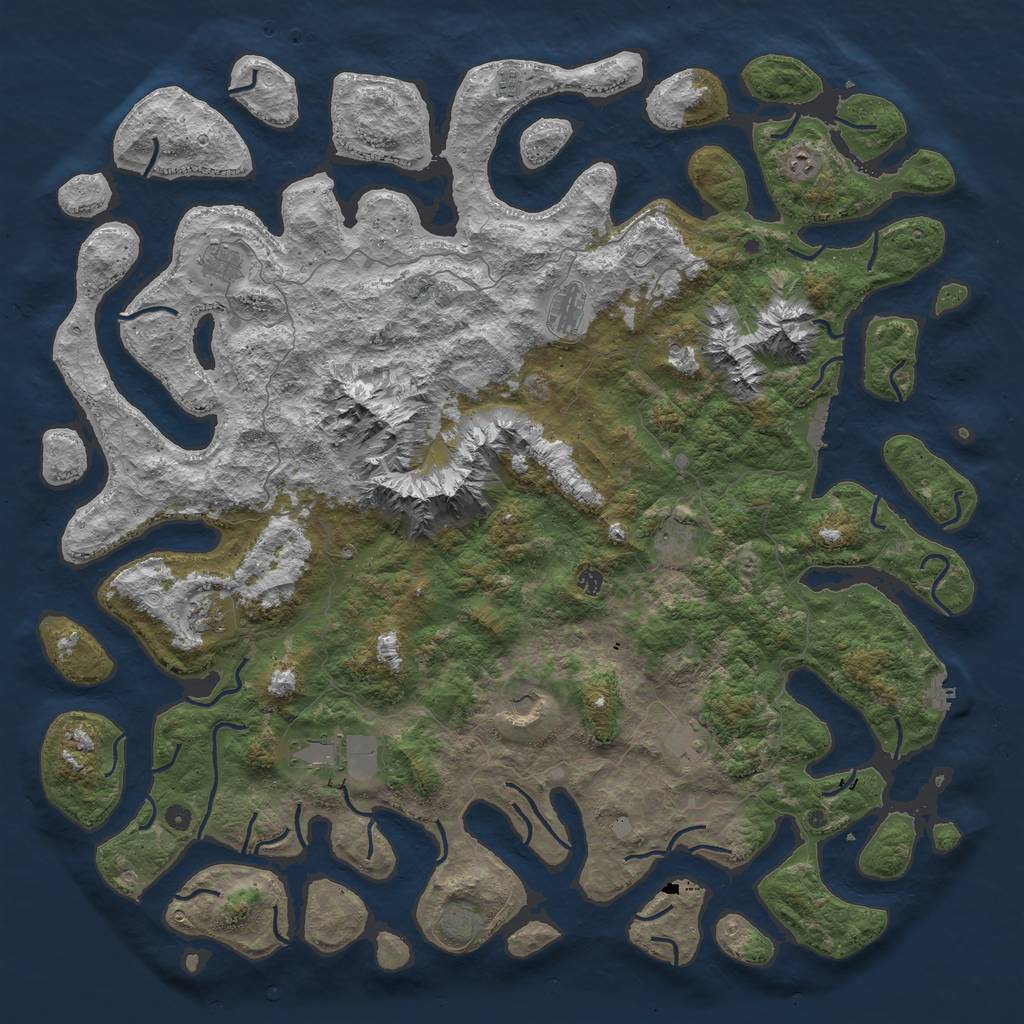 Rust Map: Procedural Map, Size: 6000, Seed: 1773041796, 19 Monuments
