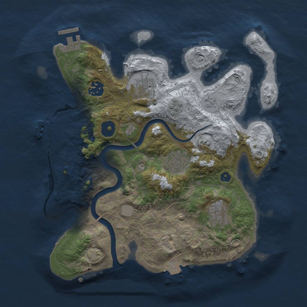 Rust Map: Procedural Map, Size: 3000, Seed: 1598442438, 11 Monuments