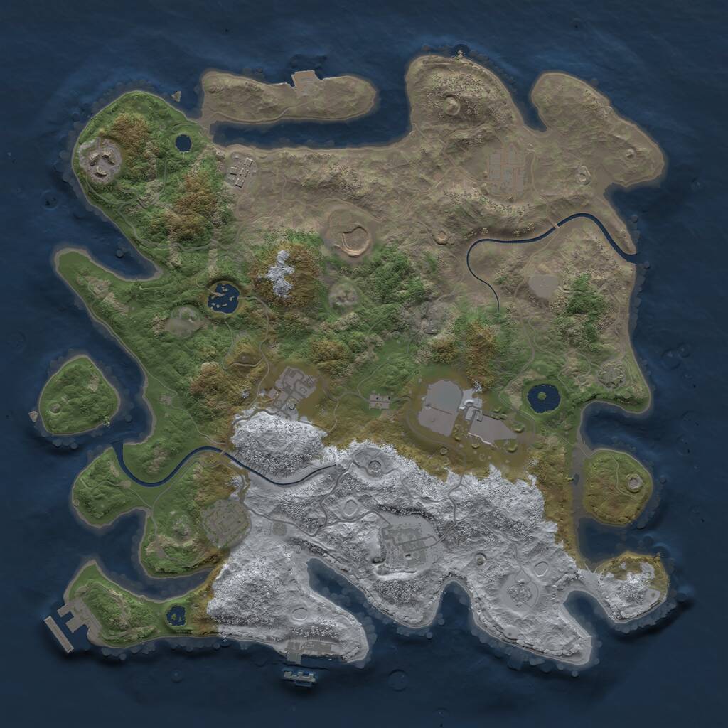 Rust Map: Procedural Map, Size: 3600, Seed: 1535903100, 15 Monuments