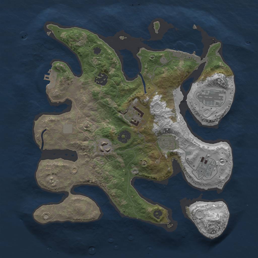 Rust Map: Procedural Map, Size: 3000, Seed: 501193, 13 Monuments