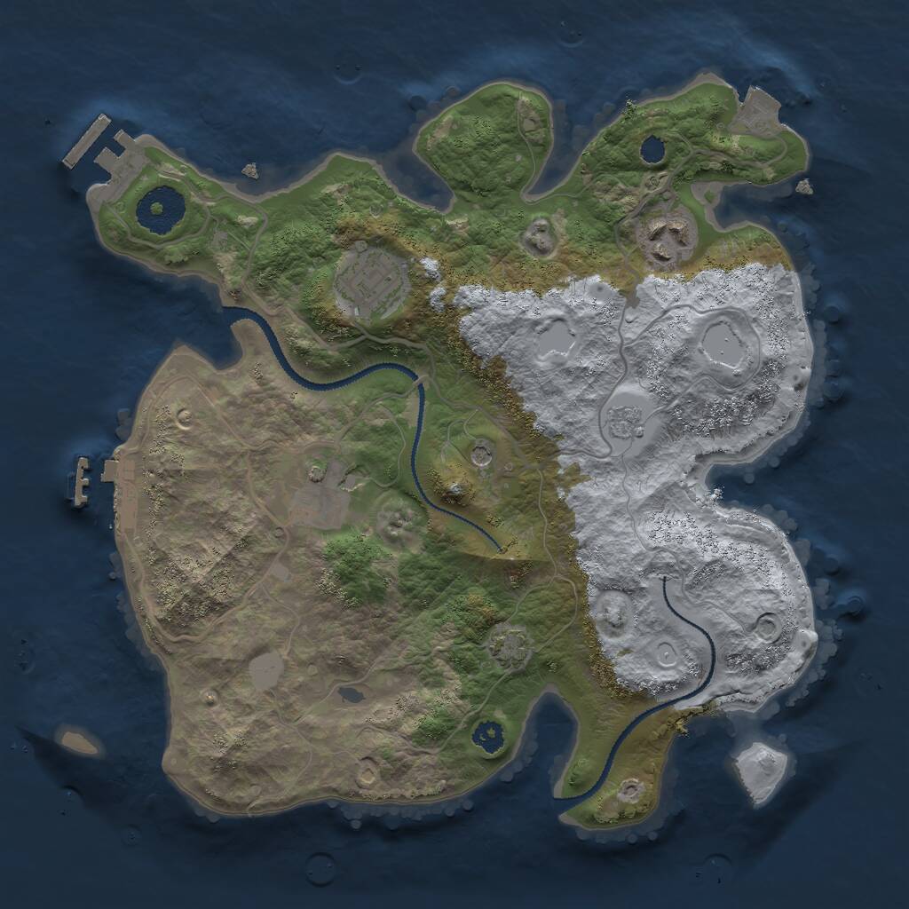 Rust Map: Procedural Map, Size: 2899, Seed: 3057, 9 Monuments