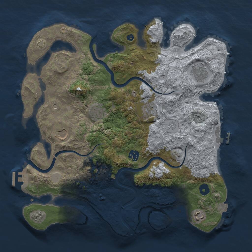 Rust Map: Procedural Map, Size: 3500, Seed: 273876161, 13 Monuments