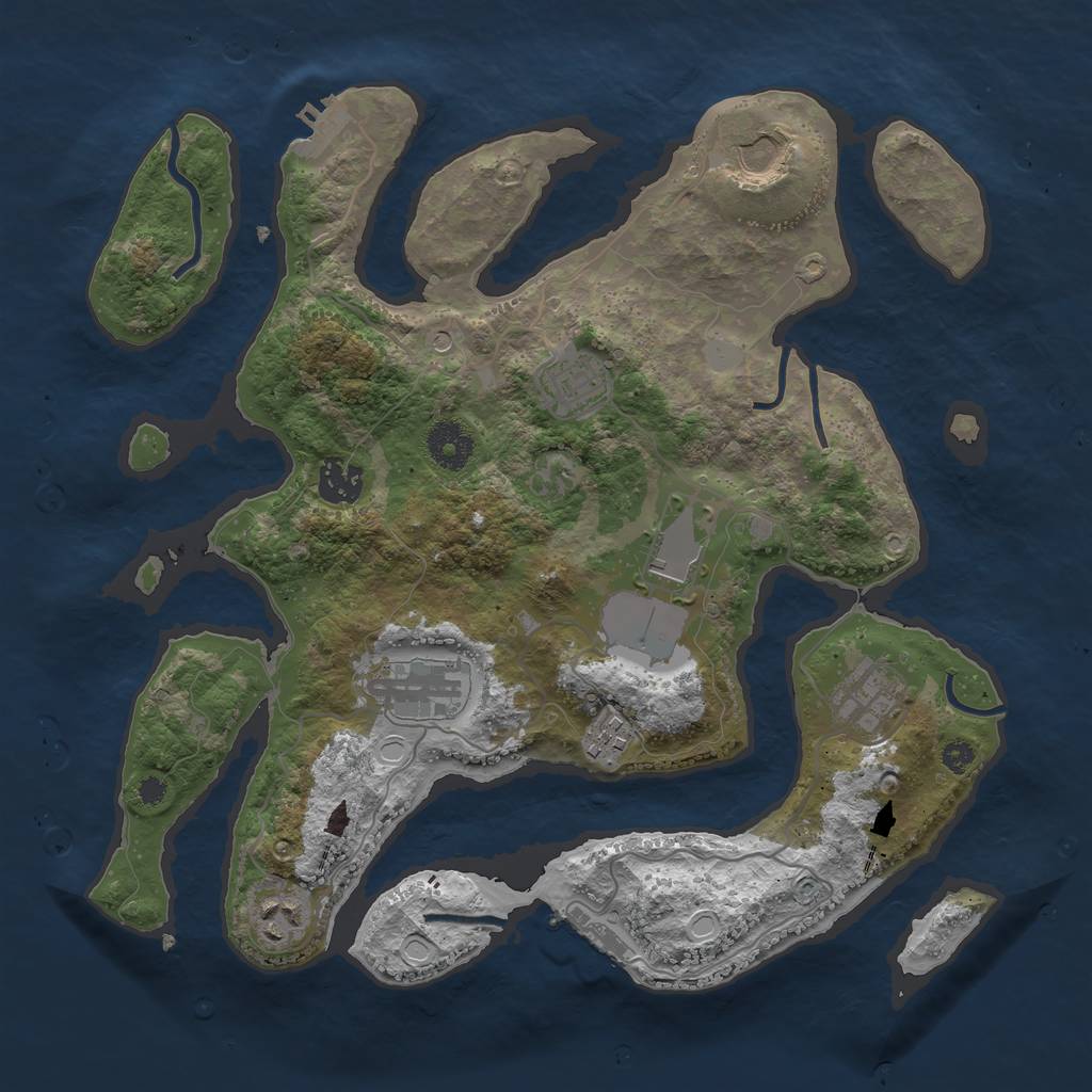 Rust Map: Procedural Map, Size: 3500, Seed: 100286617, 16 Monuments