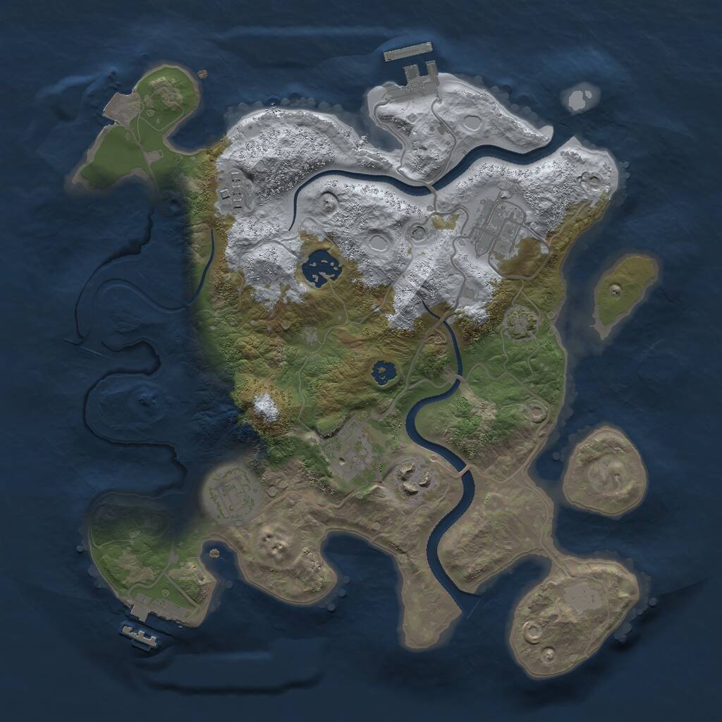 Rust Map: Procedural Map, Size: 3000, Seed: 1344734376, 11 Monuments