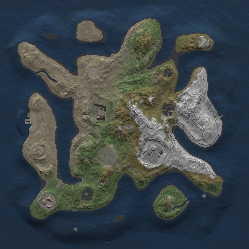 Rust Map: Procedural Map, Size: 3000, Seed: 316269909, 13 Monuments