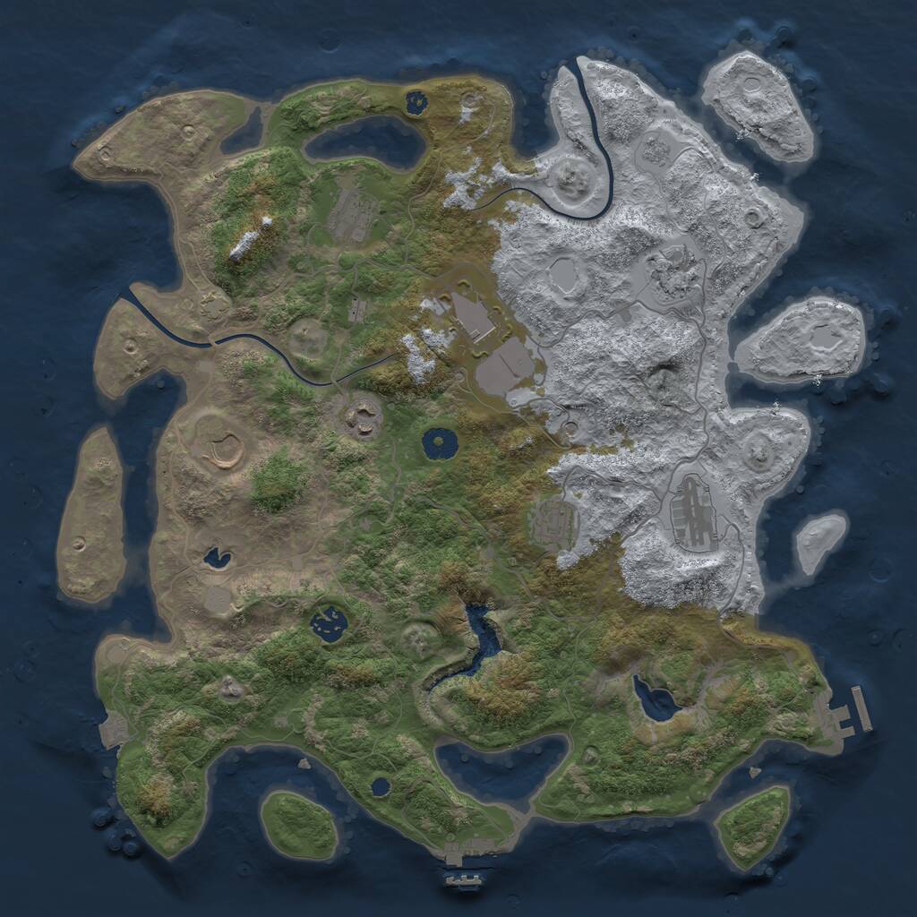 Rust Map: Procedural Map, Size: 4000, Seed: 567321, 14 Monuments