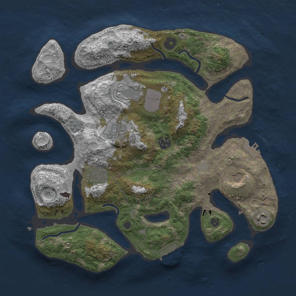 Rust Map: Procedural Map, Size: 3500, Seed: 1500448011, 15 Monuments