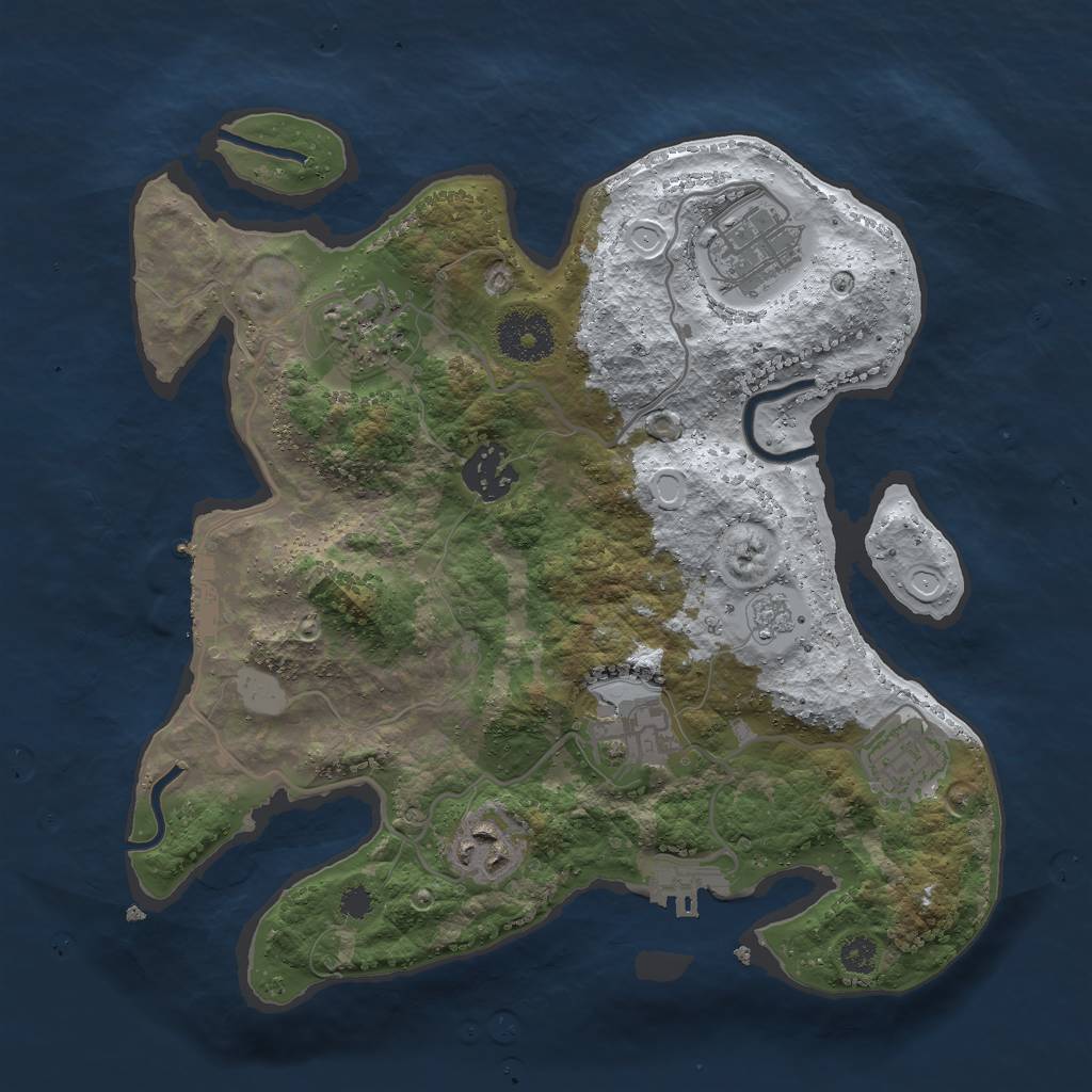 Rust Map: Procedural Map, Size: 3000, Seed: 784742919, 14 Monuments