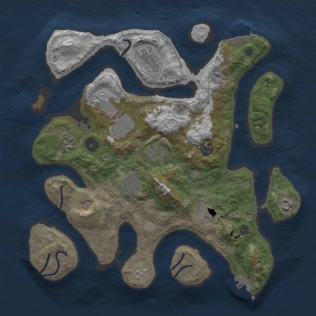 Rust Map: Procedural Map, Size: 3500, Seed: 211104, 18 Monuments