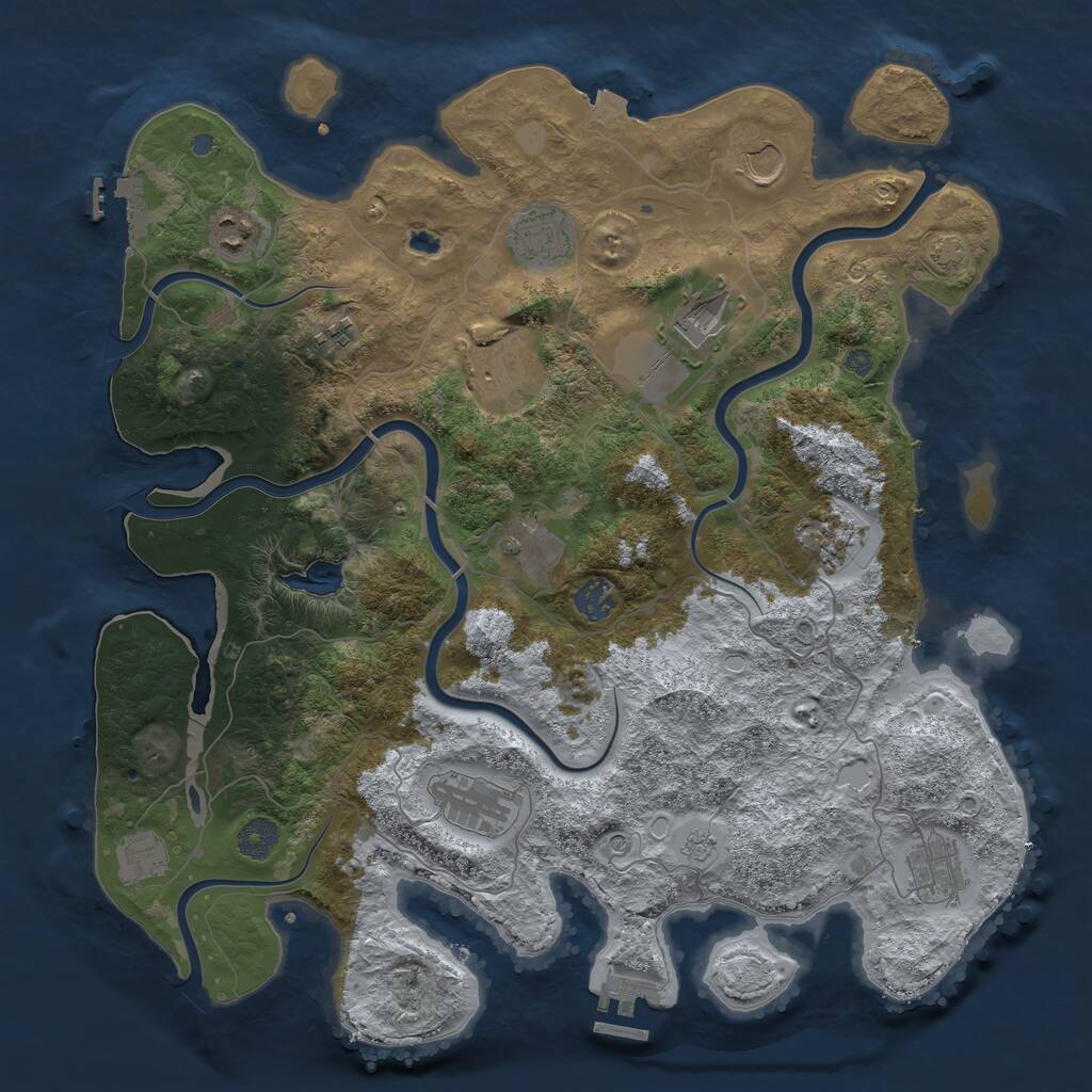 Rust Map: Procedural Map, Size: 4000, Seed: 811216273, 19 Monuments