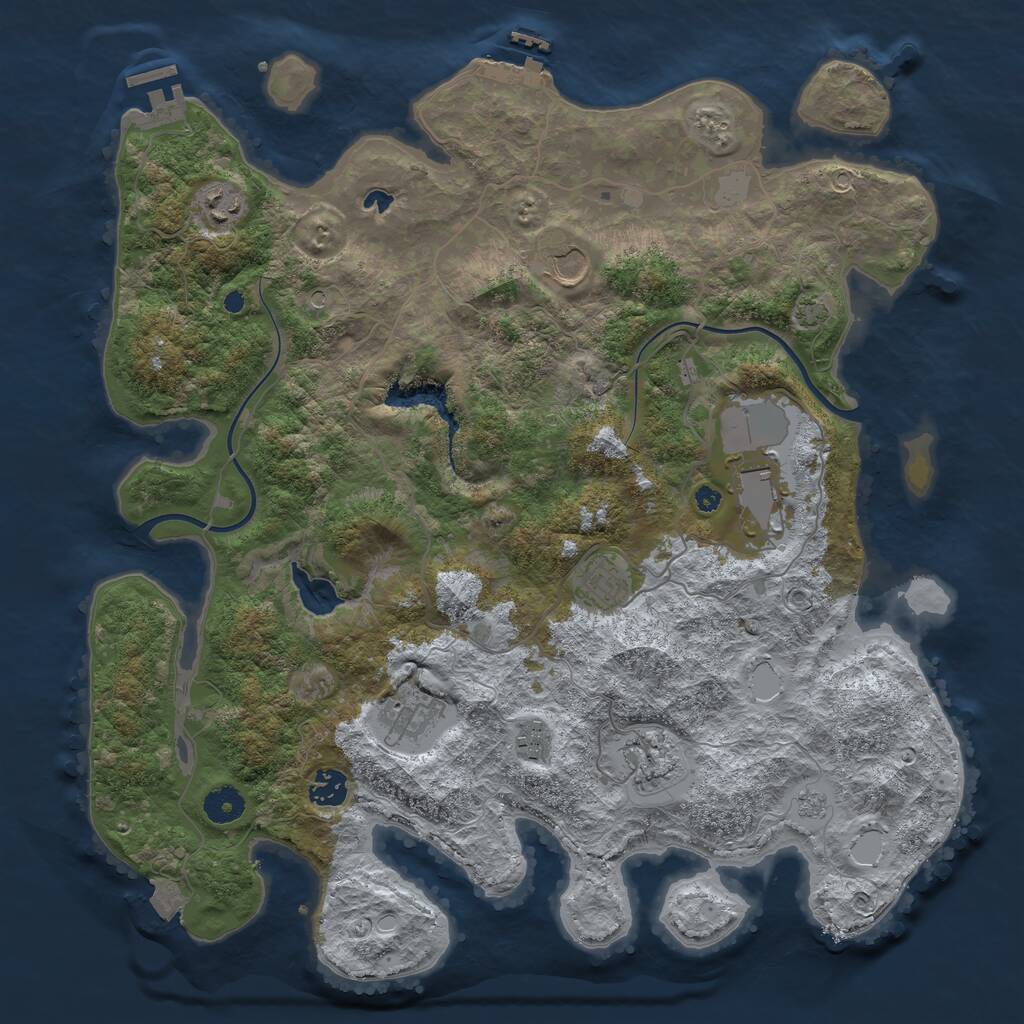 Rust Map: Procedural Map, Size: 4000, Seed: 811216273, 14 Monuments