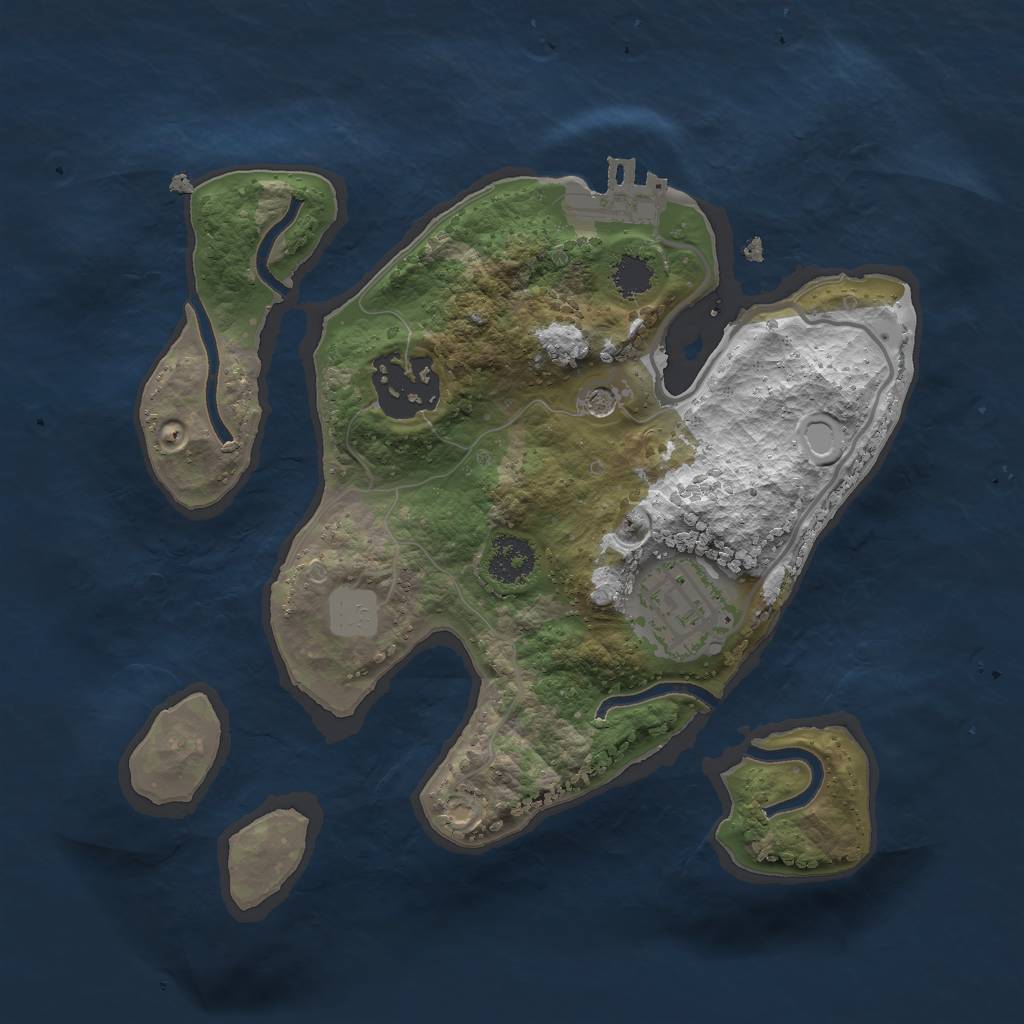 Rust Map: Procedural Map, Size: 2222, Seed: 1888, 9 Monuments